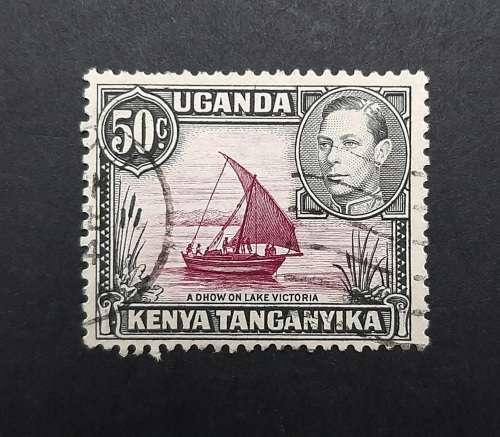 ** 1938 KGVI Uganda, Kenya, Tanganyika 50c Stamp (USED)**