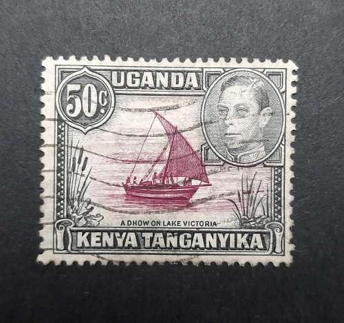 ** 1938 KGVI Uganda, Kenya, Tanganyika 50c Stamp (USED).**