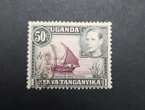 ** 1938 KGVI Uganda, Kenya, Tanganyika 50c Stamp (USED).**