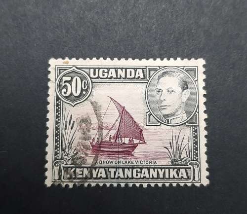 ** 1938 KGVI Uganda, Kenya, Tanganyika 50c Stamp (USED).**