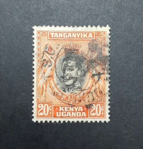 ** 1938 KGVI  Tanganyika, Kenya, Uganda 20c Stamp (USED).**