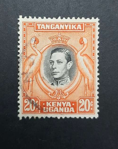 ** 1938 KGVI Tanganyika, Kenya, Uganda 20c Stamp (USED).**