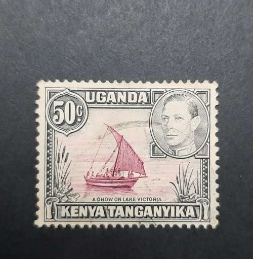 ** 1938 KGVI Uganda, Kenya, Tanganyika 50c Stamp (USED).**