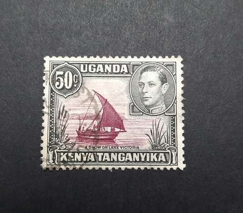 ** 1938 KGVI Uganda, Kenya, Tanganyika 50c Stamp (USED).**