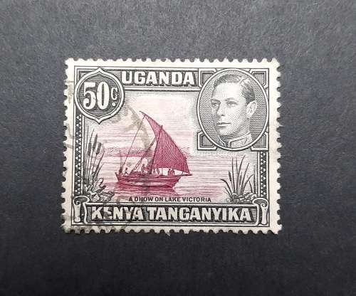 ** 1938 KGVI Uganda, Kenya, Tanganyika 50c Stamp (USED).**