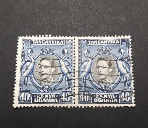 ** 1938 KGVI Tanganyika,Kenya, Uganda 40c Stamp Pair (USED).**