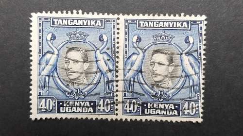 ** 1938 KGVI Tanganyika,Kenya, Uganda 40c Stamp Pair (USED).**