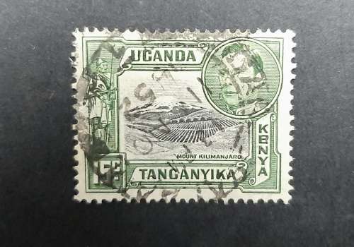 ** 1938 KGVI Uganda, Kenya, Tanganyika 15c Stamp (USED).**