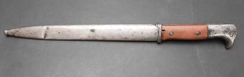 **RARE : WW1 German East Africa Schütztruppe kS98 - 84/98 Bayonet w/ Scabbard (42cm).**