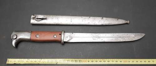 **RARE : WW1 German East Africa Schütztruppe kS98 - 84/98 Bayonet w/ Scabbard (42cm).**