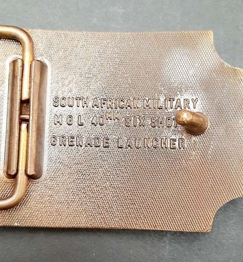 Commemorative SADF Border War Bronze 40mm Grenade Launcher Belt Buckle