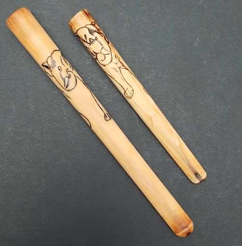 Early 20th Century  `Asian Elephant` Pair Cigarette Holders (x2).