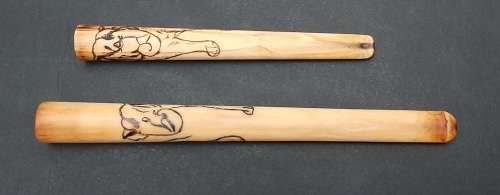 Early 20th Century  `Asian Elephant` Pair Cigarette Holders (x2).