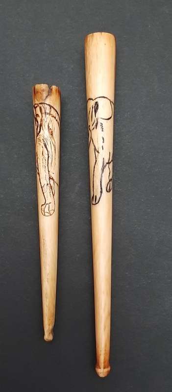 Early 20th Century  `Asian Elephant` Pair Cigarette Holders (x2).
