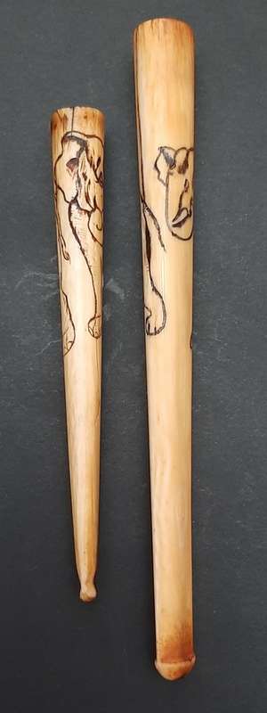 Early 20th Century  `Asian Elephant` Pair Cigarette Holders (x2).