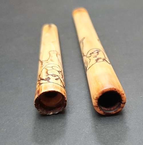 Early 20th Century  `Asian Elephant` Pair Cigarette Holders (x2).