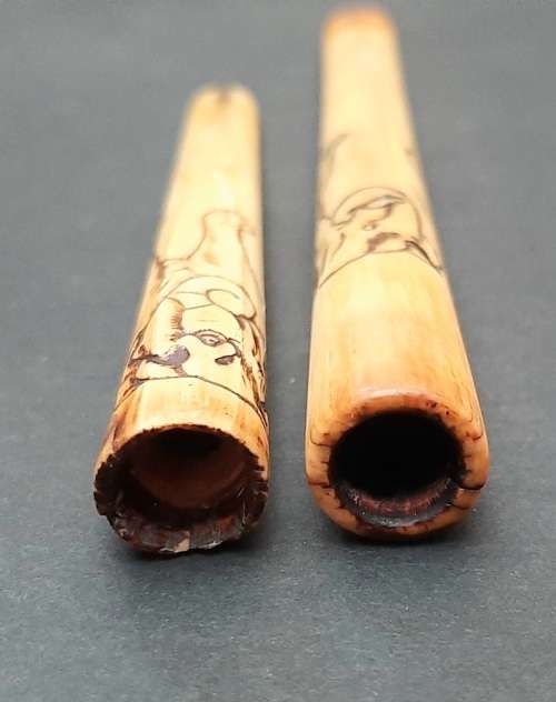 Early 20th Century  `Asian Elephant` Pair Cigarette Holders (x2).