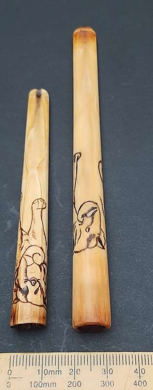 Early 20th Century  `Asian Elephant` Pair Cigarette Holders (x2).