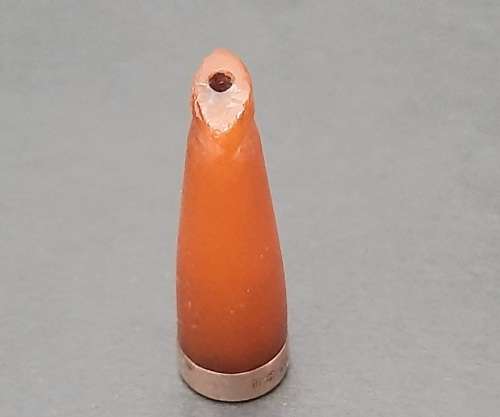Edwardian Gent's Amber Cheroot / Cigarette Holder, 9ct Gold Mounted (Birm. 1908)