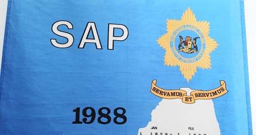 1988 South African Police 75th Anniversary Cotton Full-Size Calendar 1m x 0.6m