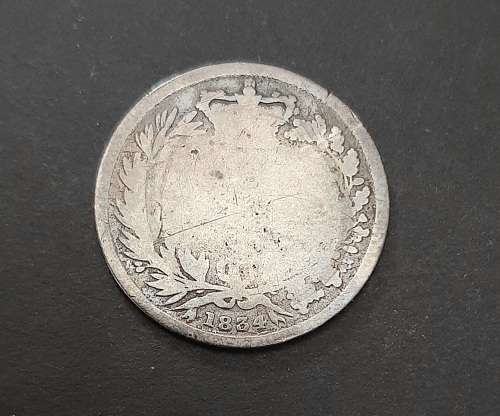 ** .925 Silver Great Britain 1834 William IV One Shilling Coin (G/AG).**