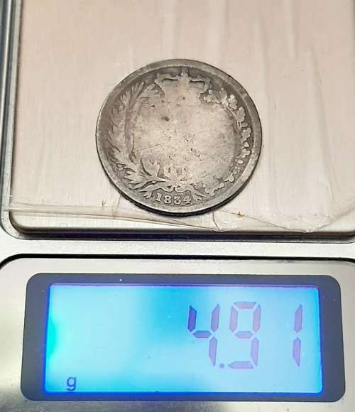 ** .925 Silver Great Britain 1834 William IV One Shilling Coin (G/AG).**