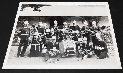 **RARE: 1897 Robertson Volunteer Rifles Band Large B/W Photograph(Inscribed) [21cm x 17cm].**