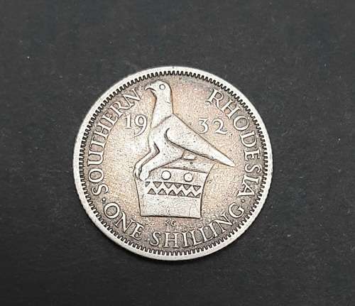** .925 Silver KGV 1932 Southern Rhodesia 1 Shilling Coin (VF/F).**