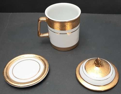 ** STUNNING: Modern Thai Benjarong Gilded Traditional Porcelain Set (3-Piece) [15cm].**