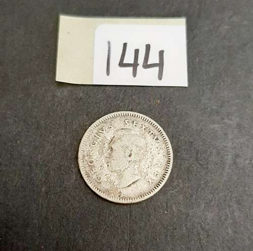 ** 1952 KGVI South Africa 3d  .500 Silver  Coin (VF/F).**