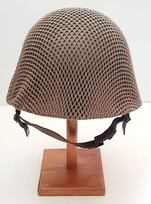 ** Border War : 1970s SADF Steel Helmet w/ Nutria Net Cover (USED).**
