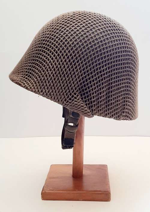 ** Border War : 1970s SADF Steel Helmet w/ Nutria Net Cover (USED).**