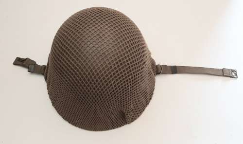 ** Border War : 1970s SADF Steel Helmet w/ Nutria Net Cover (USED).**