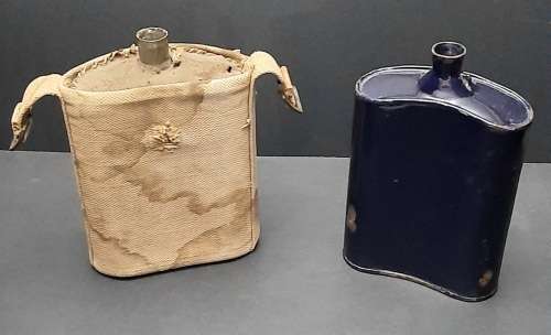 ** WW2 British & Indian Army Patt.37 Enamel Canteens (x2)[USED].**
