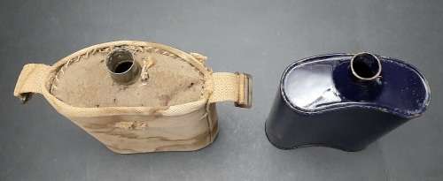 ** WW2 British & Indian Army Patt.37 Enamel Canteens (x2)[USED].**