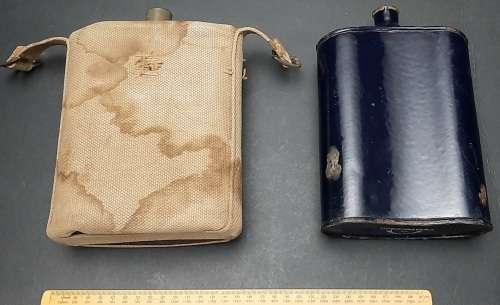 ** WW2 British & Indian Army Patt.37 Enamel Canteens (x2)[USED].**