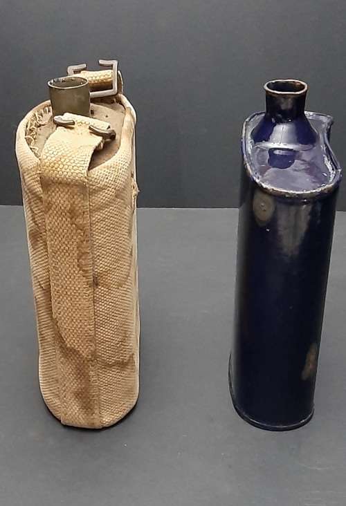 ** WW2 British & Indian Army Patt.37 Enamel Canteens (x2)[USED].**