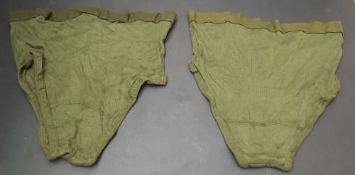 **Rhodesian Bush War: 1970s Green Rhodesian Issue Underwear x2 (Size 36 & 38).**