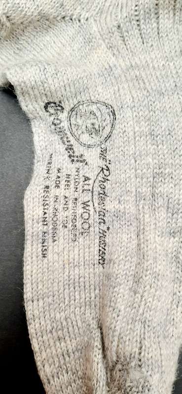 **Rhodesian Bush War: 1970s Rhodesian Army Issue Wool Socks x3 Pairs by Cromwell (Size: 9/10)**