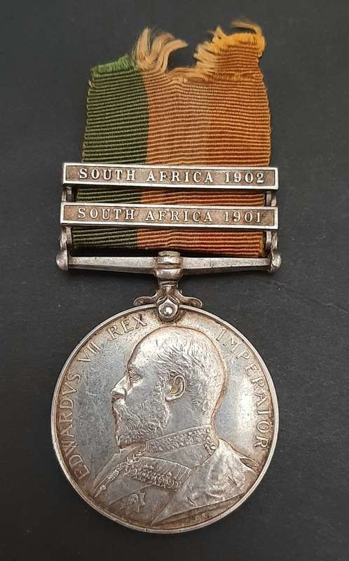 **RARE: Anglo-Boer War King`s South Africa Medal w/ Silk Ribbon (Nesbitt`s Horse).**