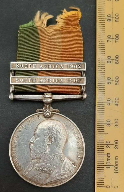 **RARE: Anglo-Boer War King`s South Africa Medal w/ Silk Ribbon (Nesbitt`s Horse).**