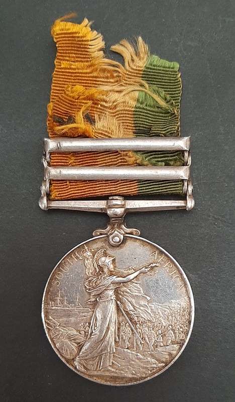 **RARE: Anglo-Boer War King`s South Africa Medal w/ Silk Ribbon (Nesbitt`s Horse).**