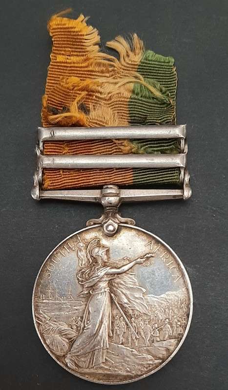 **RARE: Anglo-Boer War King`s South Africa Medal w/ Silk Ribbon (Nesbitt`s Horse).**
