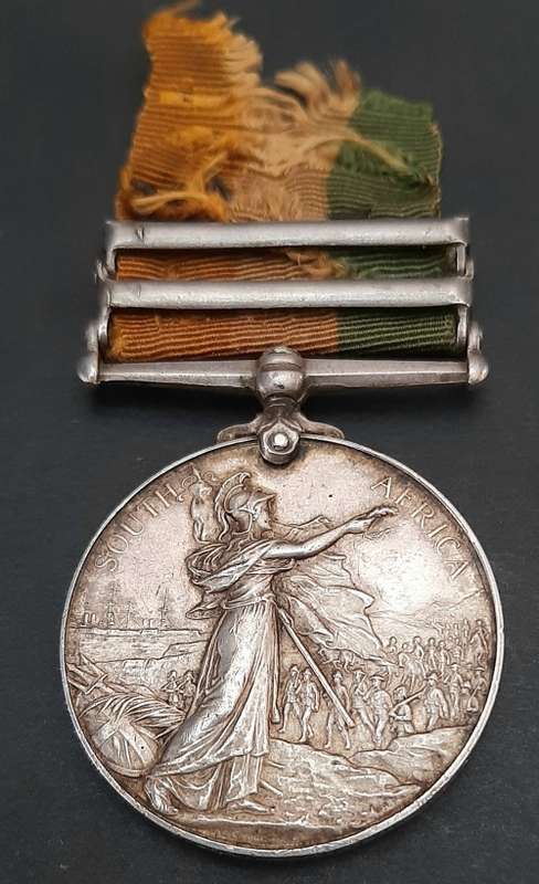 **RARE: Anglo-Boer War King`s South Africa Medal w/ Silk Ribbon (Nesbitt`s Horse).**