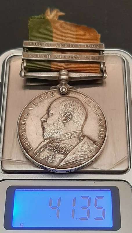 **RARE: Anglo-Boer War King`s South Africa Medal w/ Silk Ribbon (Nesbitt`s Horse).**