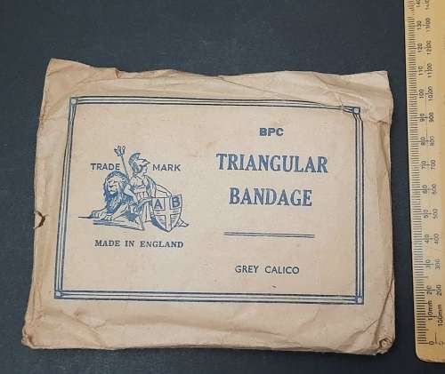 WW2 British Military Sealed Triangular Bandage by BPC