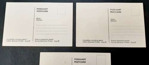 **Border War:  Lot 3 x Assorted 1981 Operation Protea SADF Propaganda Postcards (UNUSED).**