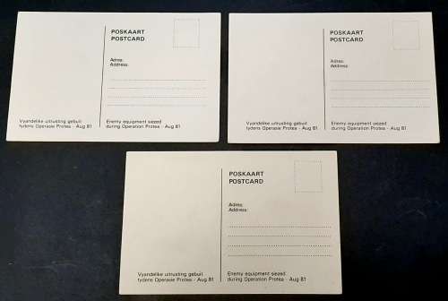 **Border War:  Lot 3 x Assorted 1981 Operation Protea SADF Propaganda Postcards (UNUSED).**