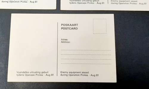 **Border War:  Lot 3 x Assorted 1981 Operation Protea SADF Propaganda Postcards (UNUSED).**