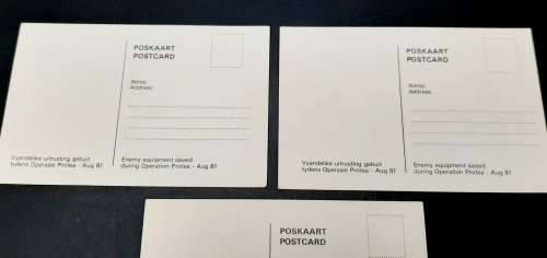 **Border War:  Lot 3 x Assorted 1981 Operation Protea SADF Propaganda Postcards (UNUSED).**